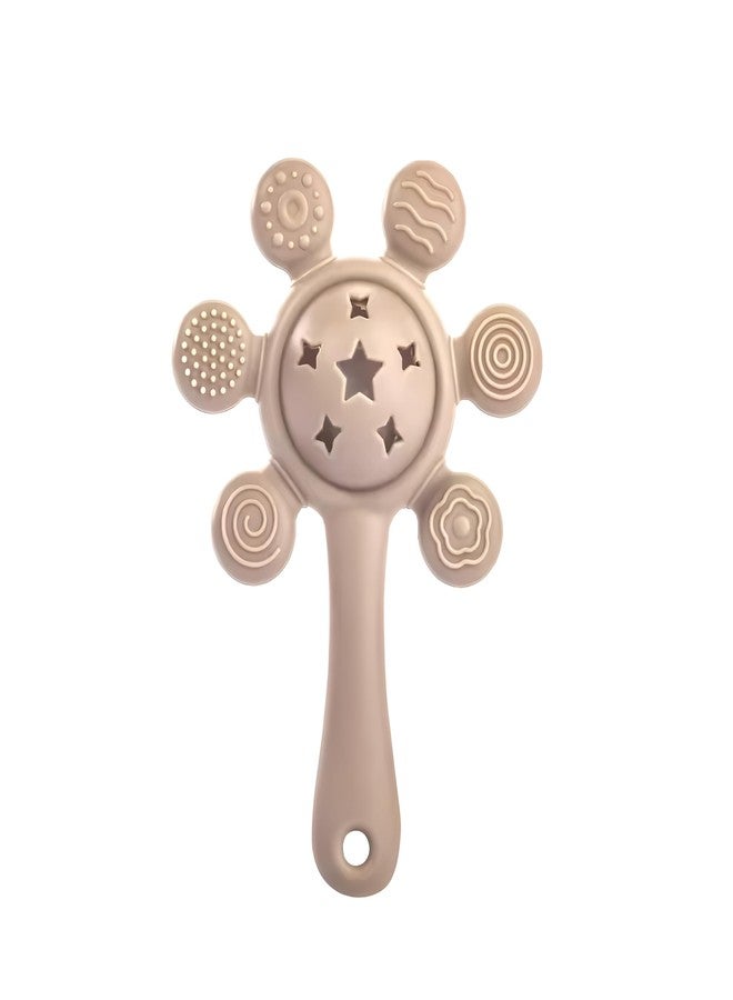 CUTEABLY خشخيشة تسنين للأطفال من كيوتابي، جونجونا، ألعاب تغذية الأطفال (رمادي) - Image 1